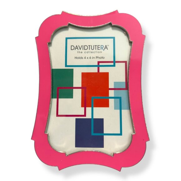 Y2K Photo Frame Silver Metal Pink Enamel Girl 4x6 Photo Barbiecore Dopamime - Picture 2 of 6